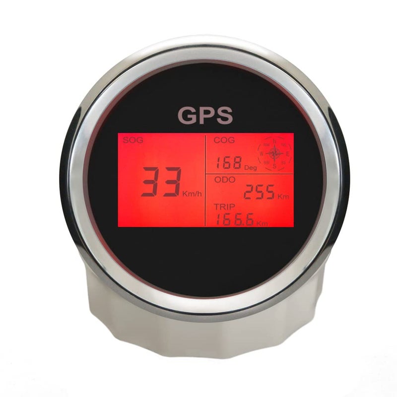 ELING 3 3/8" 85mm Digital GPS Speedometer LCD Speed Gauge Odometer Course Mileage Adjustable 7 Backlights for Boat Snowmobile Car Motorbike Truck IP67 Waterproof - Image 5